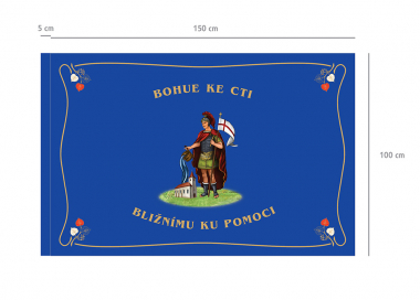 Hasičská tištěná vlajka se sv. Floriánem, TUNÝLEK