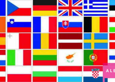 Komplet stolních vlaječek členských států EU