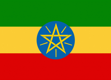 Státní vlajka Etiopie tištěná venkovní