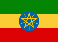 Státní vlajka Etiopie tištěná venkovní