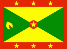 Státní vlajka Grenada tištěná venkovní