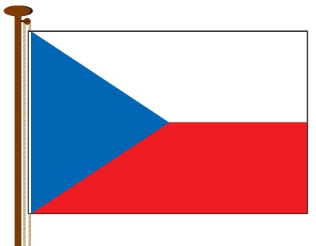 Česká vlajka tak jak ji známe dnes. 