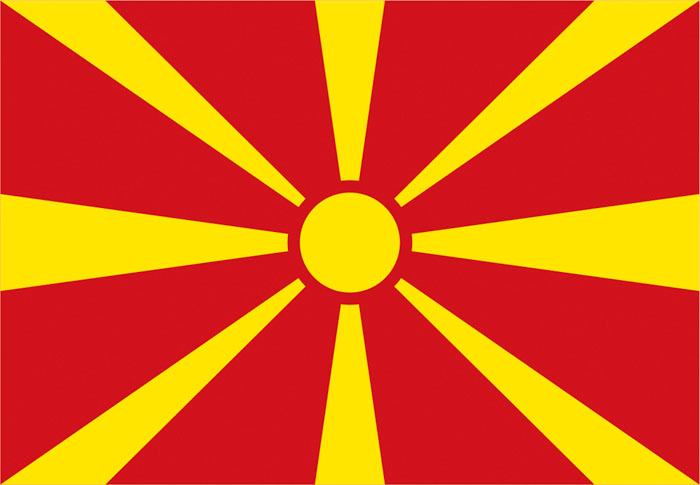 Státní vlajka Severní Makedonie tištěná venkovní prodej | Alerion e-shop