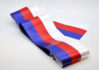 Jednostranné tištěné saténové šerpy přes rameno v barvě české trikolóry