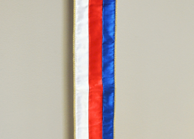 Saténová hrazdičková stuha v barvě české trikolóry
