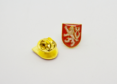 Odznak malý státní znak s českým lvem, výška 14 mm, uchycení pin