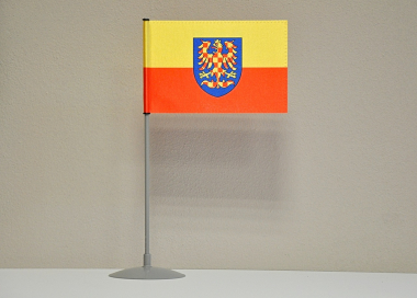 Tištěná stolní vlaječka Moravy - žlutočervená, na nasunutí