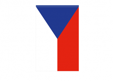 Vlajka České republiky – zástava s průchozím tunýlkem nahoře
