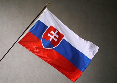Vlajka Slovenská republika tištěná venkovní - uchycení karabinky
