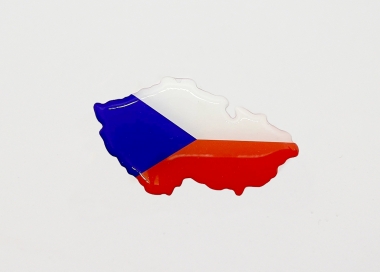 Kvalitní 3D samolepka vlajky ČR ve tvaru republiky