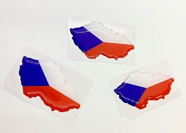 3D samolepka vlajky ČR ve tvaru republiky