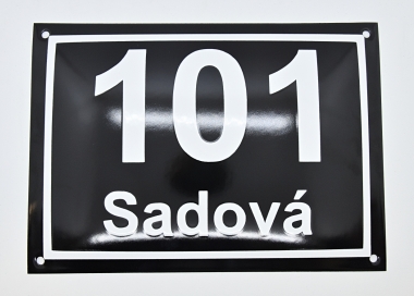 Smaltovaná domovní tabulka dle brněnské normy - číslo popisné