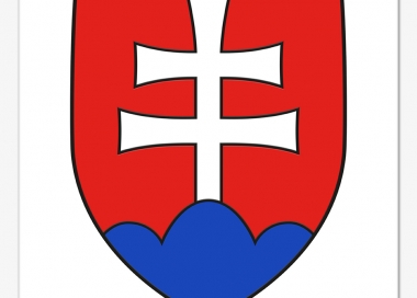 Smaltovaný státní znak Slovenské republiky, rozměr 30 × 30 cm
