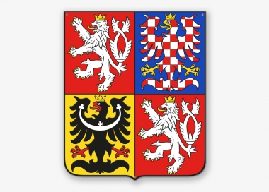 Smaltovaný velký státní znak České republiky ve tvaru štítu