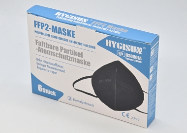 Balení: v krabičce 6ks respirátorů FFP2, 6ks plastových sponek, návod, certifikát kvality.