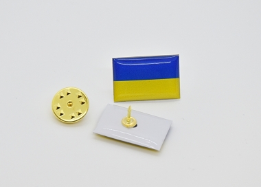 Odznak s vlaječkou Ukrajiny, uchycení pin