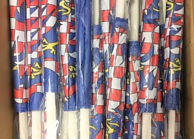 Carflag – autovlaječka Moravská vlajka s orlicí, balení¨.