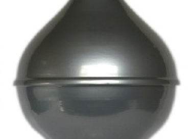 Stožárová hlavice ve tvaru cibulky, stříbrné lakování.
