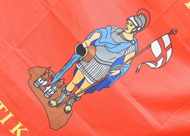 Tištěná vlajka s patronem hasičů sv. Floriánem