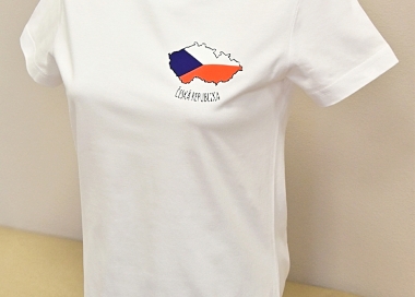 Bavlněné tričko vlajka Česká republika, dámské.
