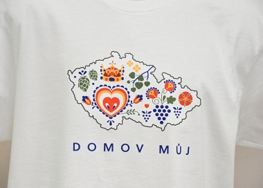 Detail pánského trička Česká republika Domov můj.