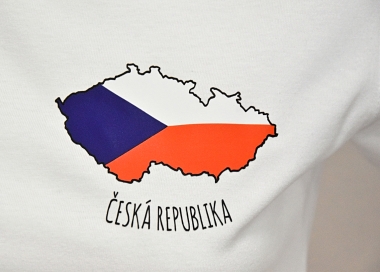Detail potisku dámského trička vlajka Česká republika.