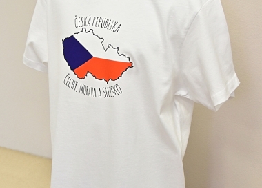 Bavlněné tričko vlajka Česká republika - Čechy, Morava a Slezsko, pánské.