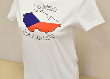 Bavlněné tričko vlajka Česká republika - Čechy, Morava a Slezsko, dámské.
