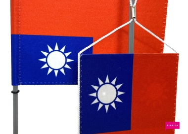 Stolní vlaječky Taiwanu — detail.