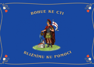 Hasičská vlajka se sv. Floriánem