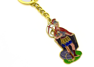 Kovová klíčenka se sv. Floriánem, patronem hasičů