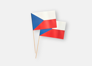 Přední strana české mávací vlaječky