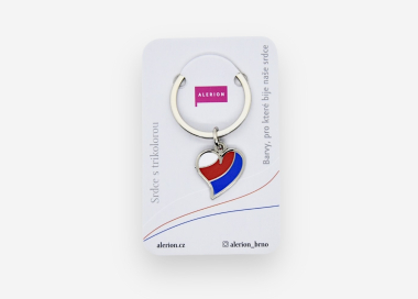 Klíčenka Srdce v trikoloře na kartičce