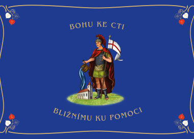 Hasičská vlajka se sv. Floriánem