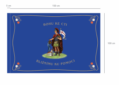 Hasičská vlajka se sv. Floriánem, tunýlek