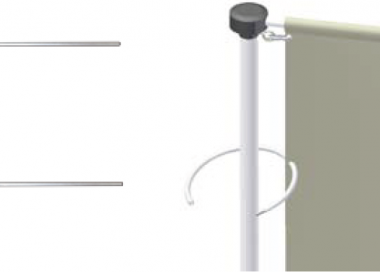 Hliníkový mobilní stožár s ramenem - detail uchycení vlajky