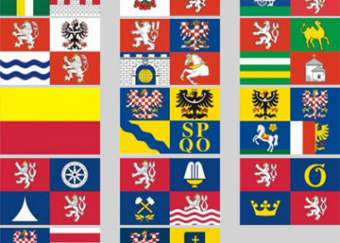 Komplet samolepek - vlajky krajů České republiky