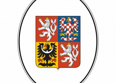 Smaltovaný ovál s velkým státním znakem České republiky bez textu