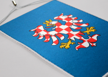 Stolní vlaječka Moravy saténová tištěná - modrá