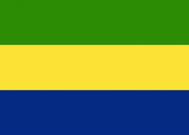 Státní vlajka Gabon tištěná venkovní