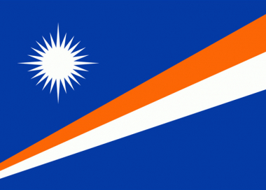 Státní vlajka Marshallovy ostrovy tištěná venkovní
