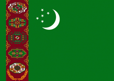 Státní vlajka Turkmenistán tištěná venkovní
