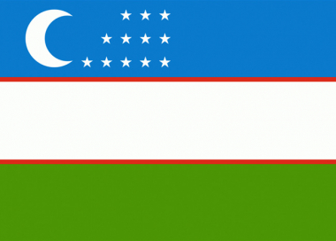 Státní vlajka Uzbekistán tištěná venkovní