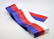 Jednostranné tištěné saténové šerpy přes rameno v barvě české trikolóry