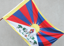 Tištěná venkovní vlajka Tibetu.