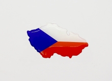 Kvalitní 3D samolepka vlajky ČR ve tvaru republiky