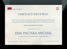 Darovací certifikát na vytvoření osobního nebo rodinného znaku