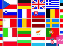 Komplet stolních vlaječek členských států EU
