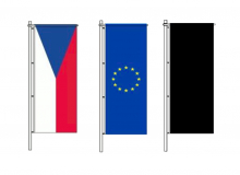 Sada stožárových vlajek ČR, EU, smuteční v rozměru 120 × 300 cm
