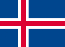 Státní vlajka Island tištěná venkovní